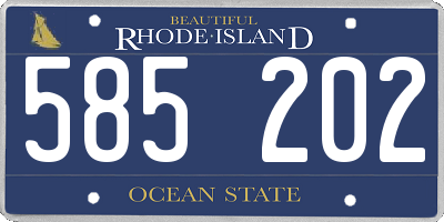 RI license plate 585202