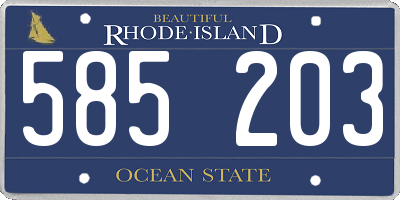 RI license plate 585203