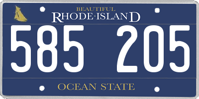 RI license plate 585205