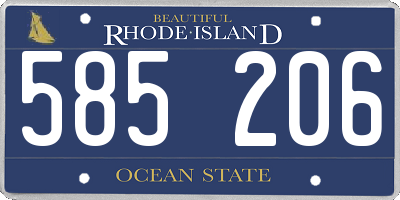 RI license plate 585206