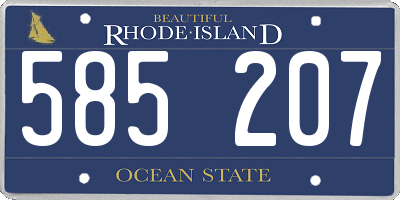RI license plate 585207