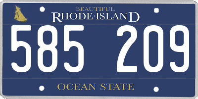 RI license plate 585209