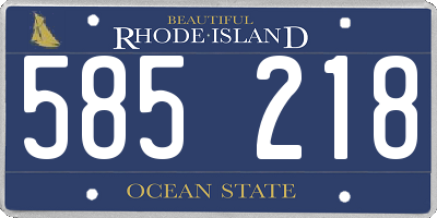 RI license plate 585218