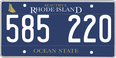 RI license plate 585220
