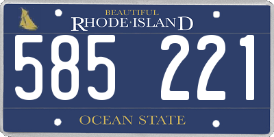 RI license plate 585221