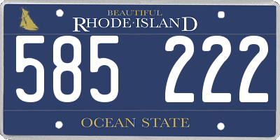 RI license plate 585222