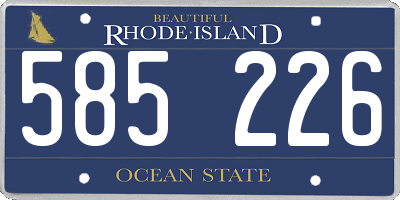 RI license plate 585226