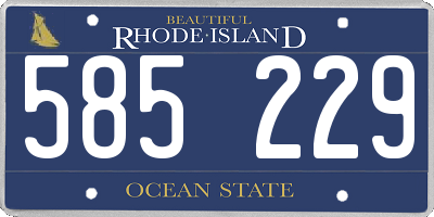 RI license plate 585229