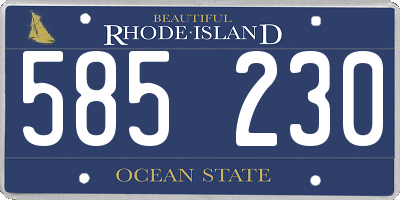 RI license plate 585230
