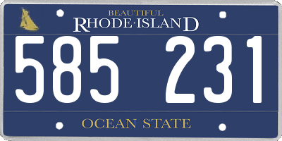 RI license plate 585231