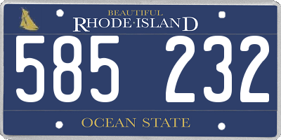 RI license plate 585232