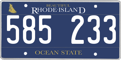 RI license plate 585233