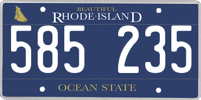 RI license plate 585235