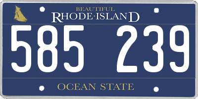 RI license plate 585239