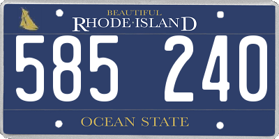 RI license plate 585240