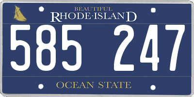 RI license plate 585247