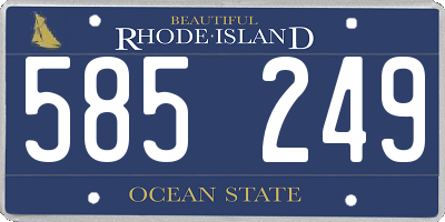 RI license plate 585249