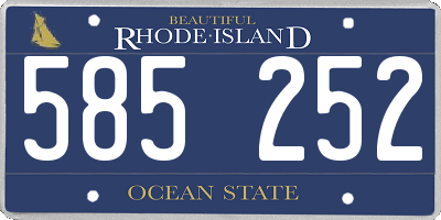 RI license plate 585252