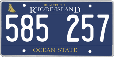 RI license plate 585257