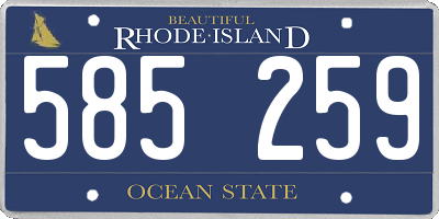 RI license plate 585259