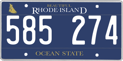 RI license plate 585274