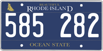 RI license plate 585282
