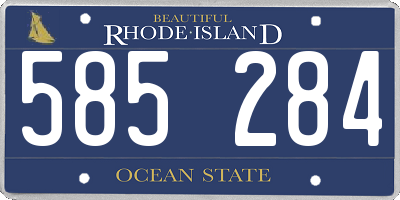 RI license plate 585284