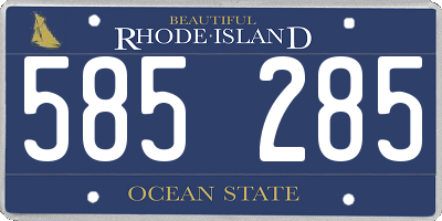 RI license plate 585285