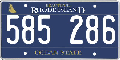 RI license plate 585286