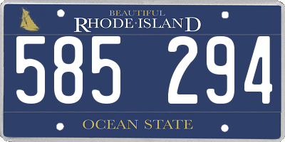 RI license plate 585294