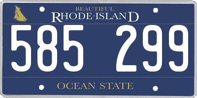 RI license plate 585299