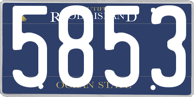 RI license plate 5853