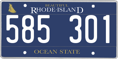 RI license plate 585301