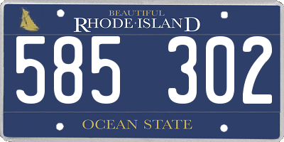RI license plate 585302