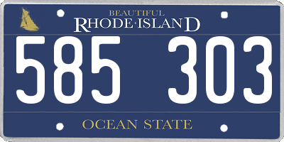 RI license plate 585303