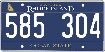 RI license plate 585304