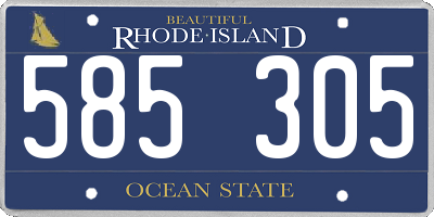 RI license plate 585305
