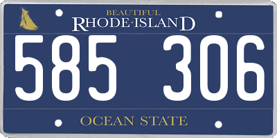 RI license plate 585306