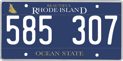 RI license plate 585307