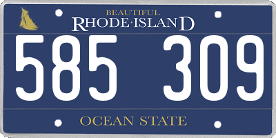 RI license plate 585309