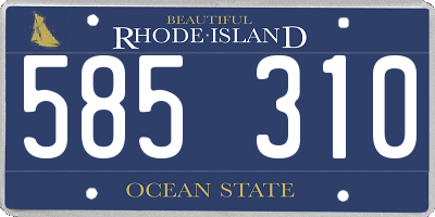 RI license plate 585310