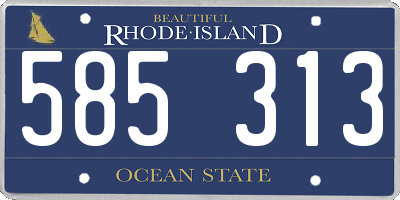 RI license plate 585313