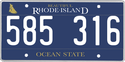 RI license plate 585316