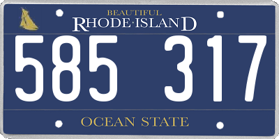 RI license plate 585317