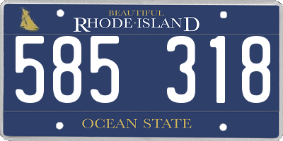 RI license plate 585318