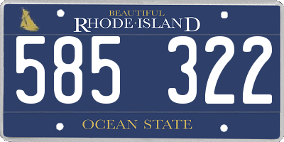 RI license plate 585322