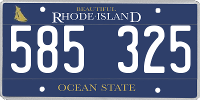 RI license plate 585325