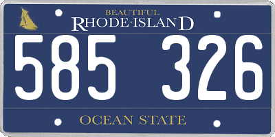 RI license plate 585326