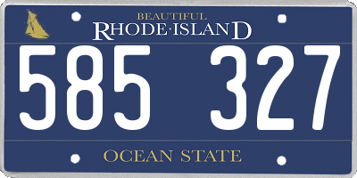 RI license plate 585327