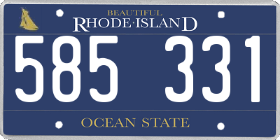 RI license plate 585331